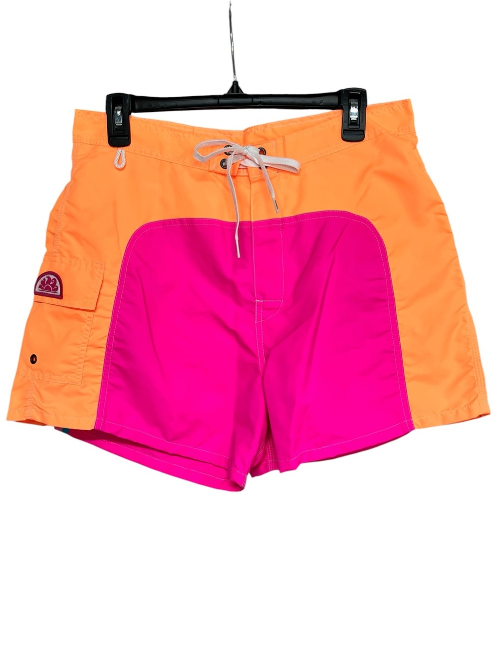 Sundek Men's Board Shorts Swim Trunks Size 32 Colorblock Pink Orange NWOT